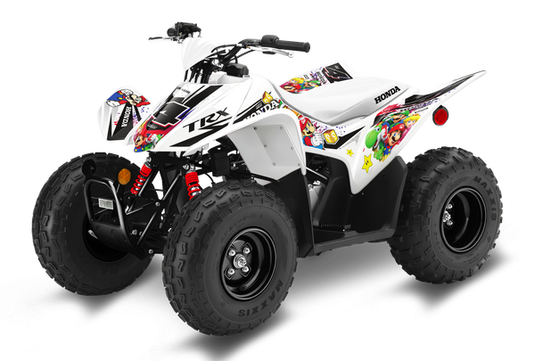 Honda TRX90 ATV Graphics - Super Mario White