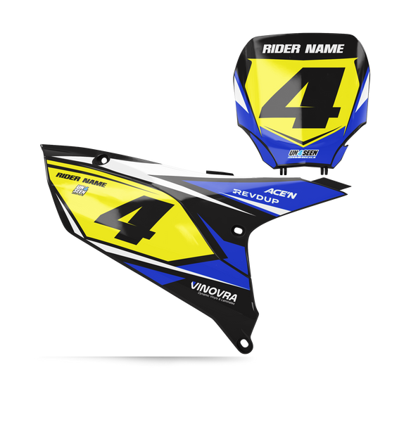 Yamaha Strivee Number Plate Background Decals - YZ YZF WR TTR PW Models | All Years