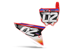 Honda Stacked Number Plate Background Decals - CRF CR XR Models | All Years
