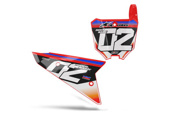 Honda Stacked Number Plate Background Decals - CRF CR XR Models | All Years