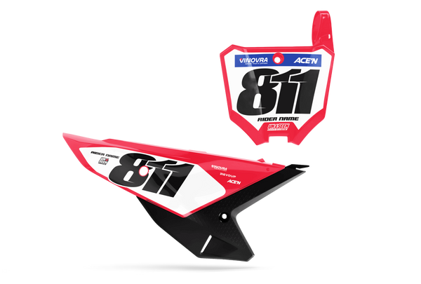 Honda King Number Plate Background Decals - CRF CR XR Models | All Years