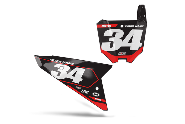 Honda Kirk Number Plate Background Decals - CRF CR XR Models | All Years