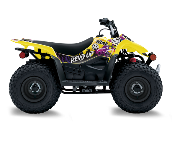 Suzuki LTZ50 ATV Graphics - Revd Up Yellow