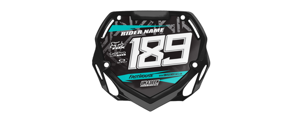 Box BMX Number Plate Graphics - Pattern Aqua