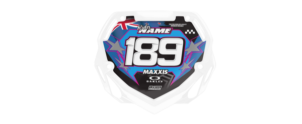 Box BMX Number Plate Graphics - States Blue
