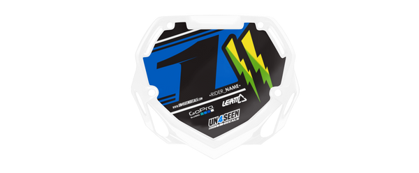 BMX Number Plate Graphics - Boltz Blue