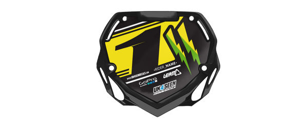 BMX Number Plate Graphics - Boltz Yellow