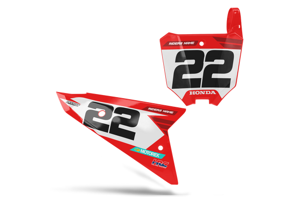 Honda Class Number Plate Background Decals - CRF CR XR Models | All Years