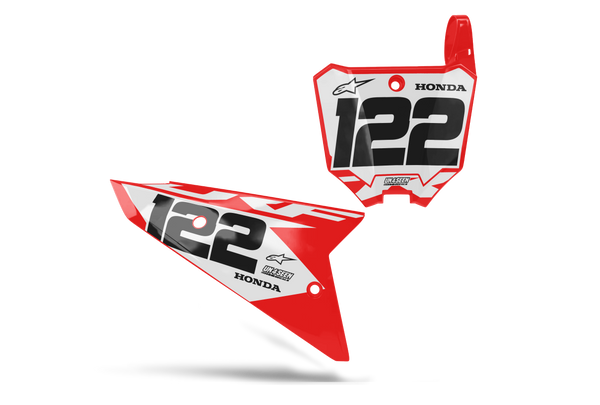 Honda Steam Number Plate Background Decals - CRF CR XR Models | All Years