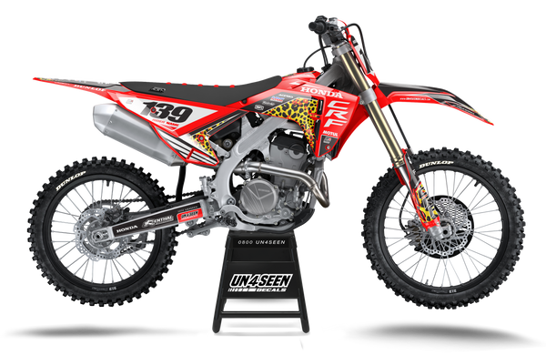 Honda Leopard Red Graphic Kit - CRF CR XR Models | All Years