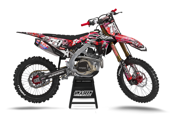 Honda Floral Chroma Red Graphic Kit - CRF CR XR Models | All Years