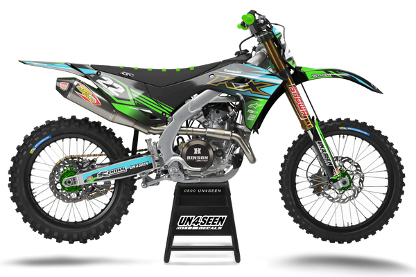 Kawasaki Sweat & Pain Graphic Kit - KK KXF KDX KLX Models | All Years
