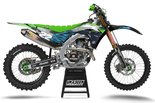 Kawasaki Zag Blue Graphic Kit - KK KXF KDX KLX Models | All Years