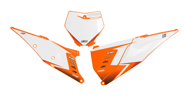 KTM Leweys Number Plate Background Decals - SX SXF XC XCF EXC EXCF Models | All Years
