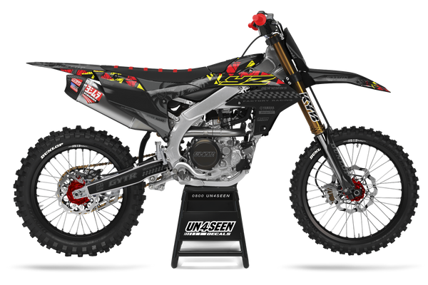Yamaha Diamonds Black Red Graphic Kit - YZ YZF WR TTR PW Models | All Years
