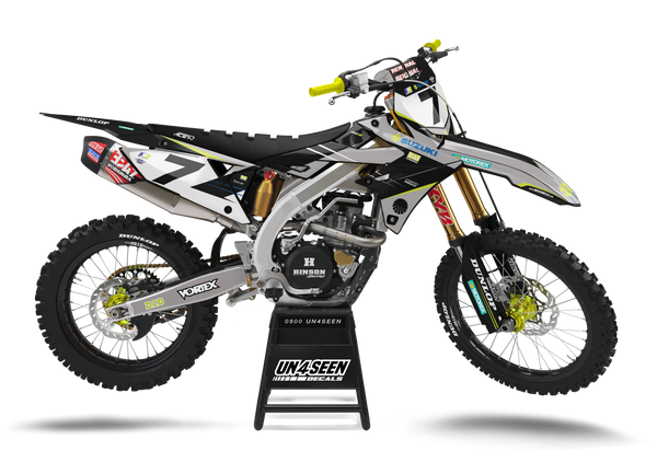 Suzuki Stewart Replica Grey Graphic Kit - RMZ RM RMX DR DRZ JR Models | All Years