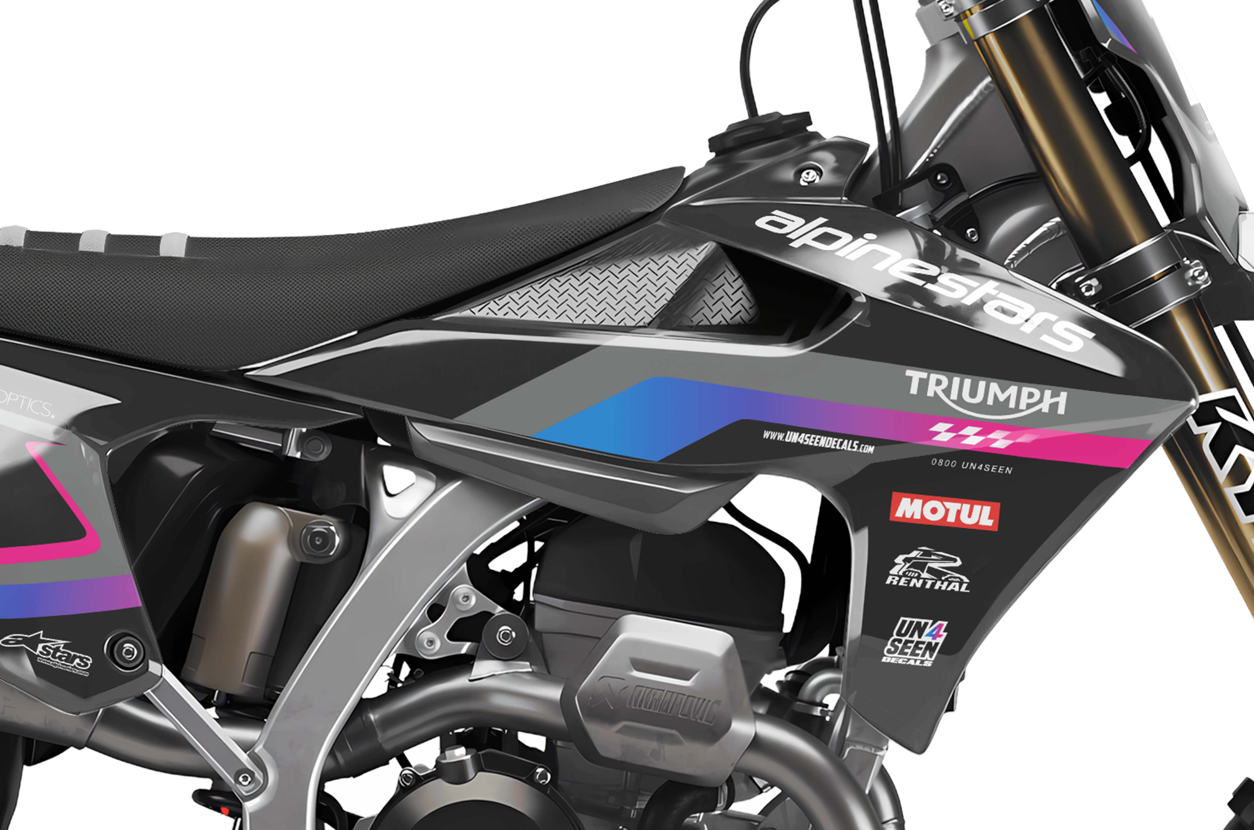 Triumph Rcing Sticker Triumph Racing Graphics Kit - Alpinestars Pink Blue New Zealand