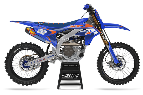 Yamaha Techstar Nomur Orange Blue Graphic Kit - YZ YZF WR TTR PW Models | All Years