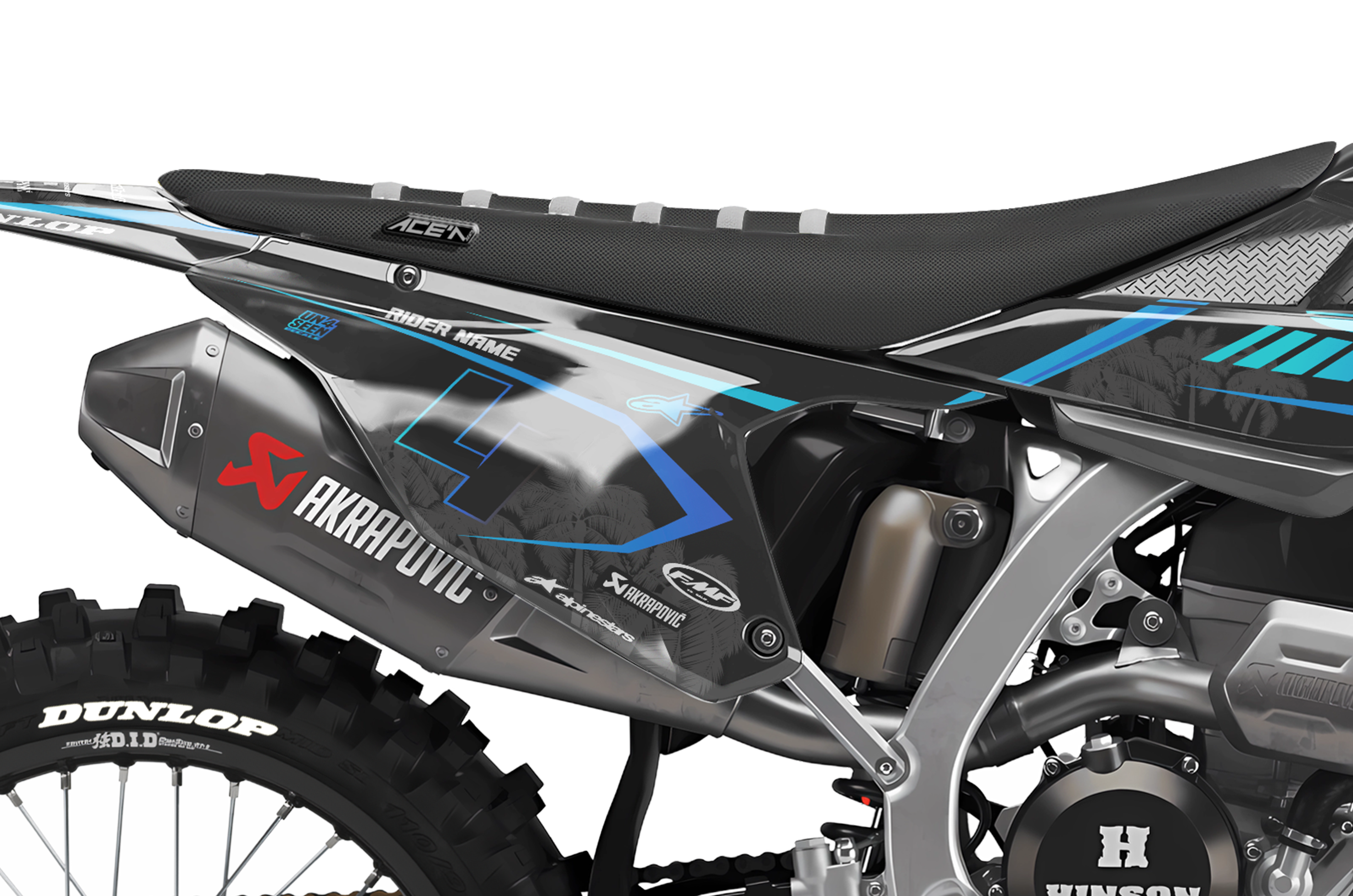 Backwoods Racing Graphics Kit Triumph Racing Graphics Kit - Palm Shadows Blue New Zealand