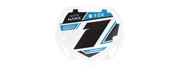 Box BMX Number Plate Graphics - Zee Blue