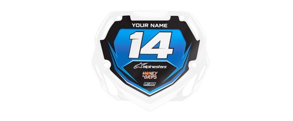 Box BMX Number Plate Graphics - Fade Blue