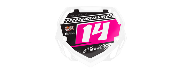 Box BMX Number Plate Graphics - Finish Pink