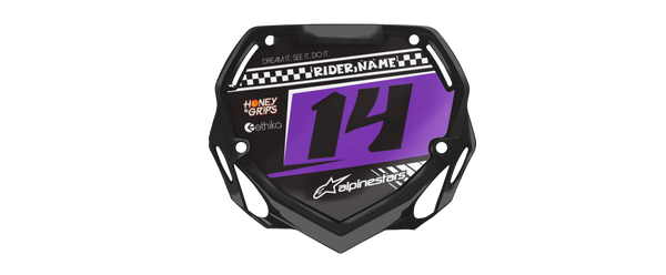 Box BMX Number Plate Graphics - Finish Purple