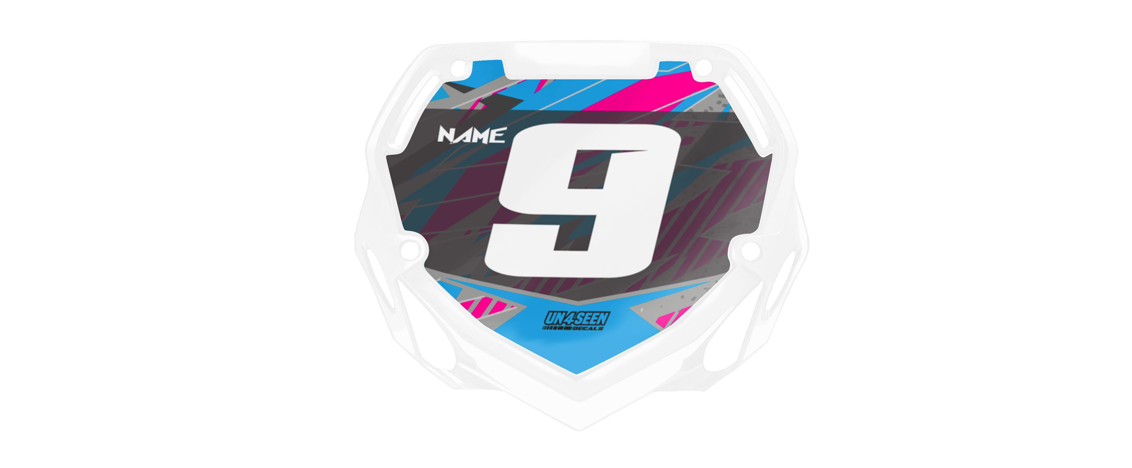 Custom Graphics Number Plate Box BMX Number Plate Graphics - Geo Pink New Zealand