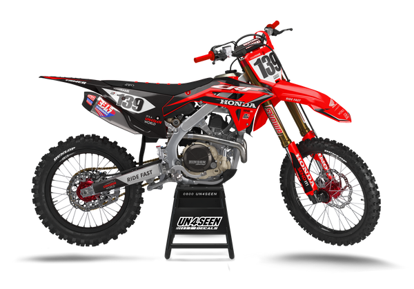 Honda Tame Red Black Graphic Kit - CRF CR XR Models | All Years