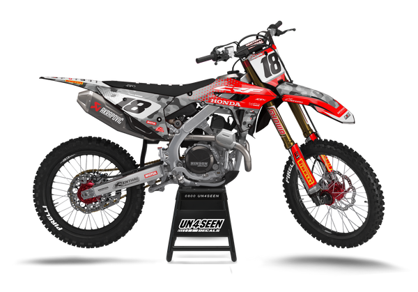 Honda Camo D Red Graphic Kit - CRF CR XR Models | All Years