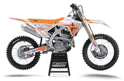 Honda Fluid Grey Orange Graphic Kit - CRF CR XR Models | All Years