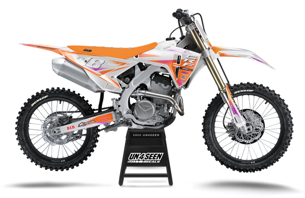 Honda Fluid Grey Orange Graphic Kit - CRF CR XR Models | All Years
