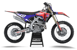 Honda Fluid Grid Red Blue Graphic Kit - CRF CR XR Models | All Years