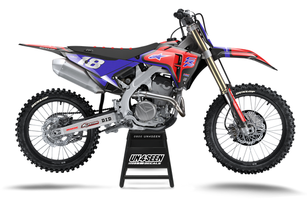 Honda Fluid Grid Red Blue Graphic Kit - CRF CR XR Models | All Years