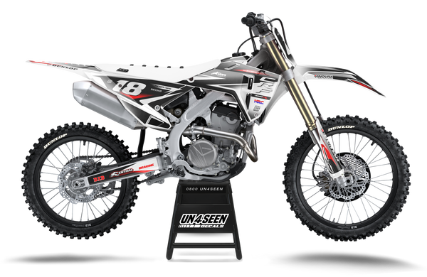Honda Fluid White Red Graphic Kit - CRF CR XR Models | All Years
