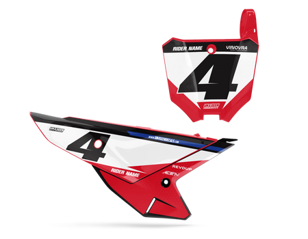 Honda Number Background Decals - Qute