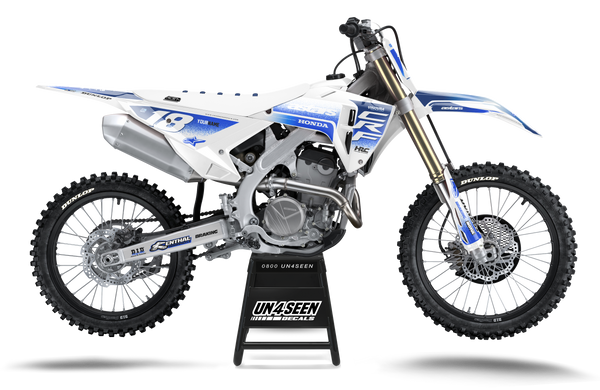 Honda Supertech Scenz White Blue Graphic Kit - CRF CR XR Models | All Years