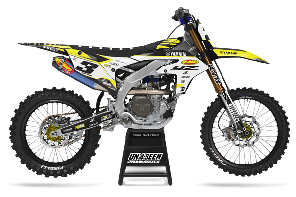 Yamaha Crooked Yellow Graphic Kit - YZ YZF WR TTR PW Models | All Years
