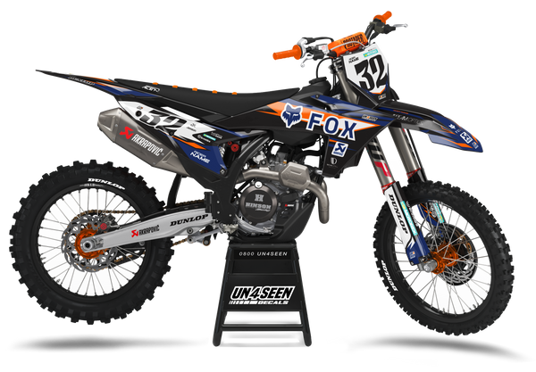 KTM Fox Navy Graphic Kit - SX SXF XC XCF EXC EXCF Models | All Years