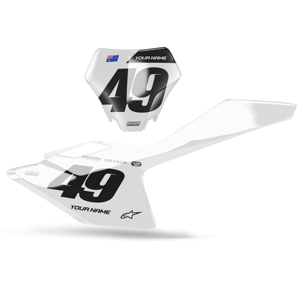 Gasgas Mono Number Plate Background Decals -MC EC ES EX Models | All Years