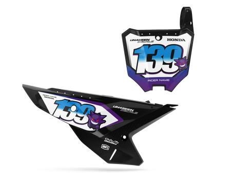 Honda Number Background Decals - Gengar Black