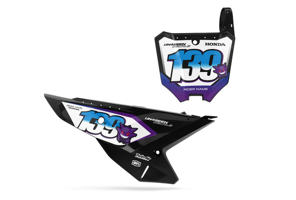 Honda Gengar Blk Number Plate Background Decals - CRF CR XR Models | All Years