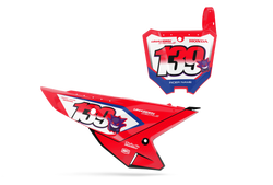 Honda Gengar Red Number Plate Background Decals - CRF CR XR Models | All Years