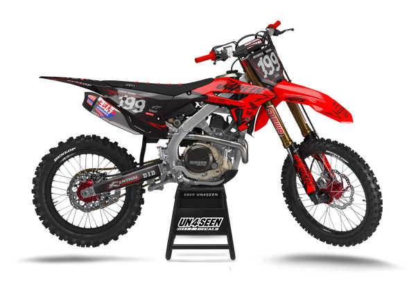 Honda Glitch Red Graphic Kit - CRF CR XR Models | All Years