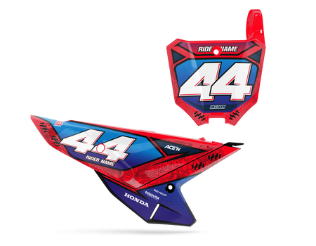 Honda Number Background Decals - Cact Red