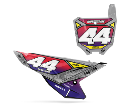 Honda Number Background Decals - Cact Grey