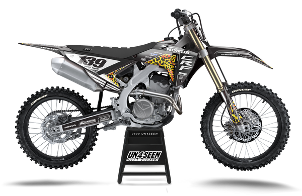 Honda Leopard Black Graphic Kit - CRF CR XR Models | All Years