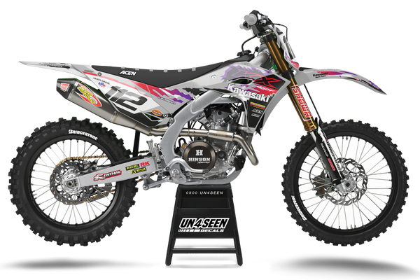 Kawasaki Vintage Voltage Grey Graphic Kit - KK KXF KDX KLX Models | All Years