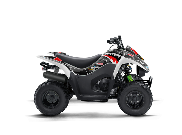 Kawasaki KFX50 ATV Graphics - Warhead White