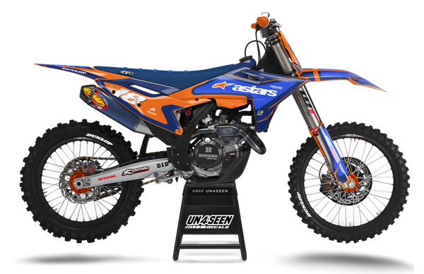 KTM Fluid Grid Navy Graphic Kit - SX SXF XC XCF EXC EXCF Models | All Years